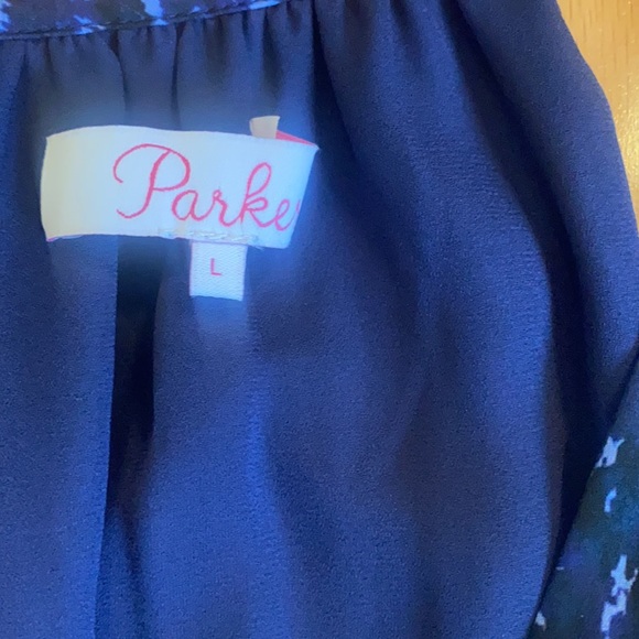 PARKER Sleeveless Ruffle Mini Dress Large - Picture 4 of 5